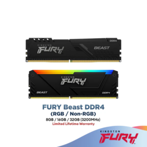 Kingston Desktop (PC) DDR4 Fury Beast 3200Mhz RAM (8GB) *RGB
